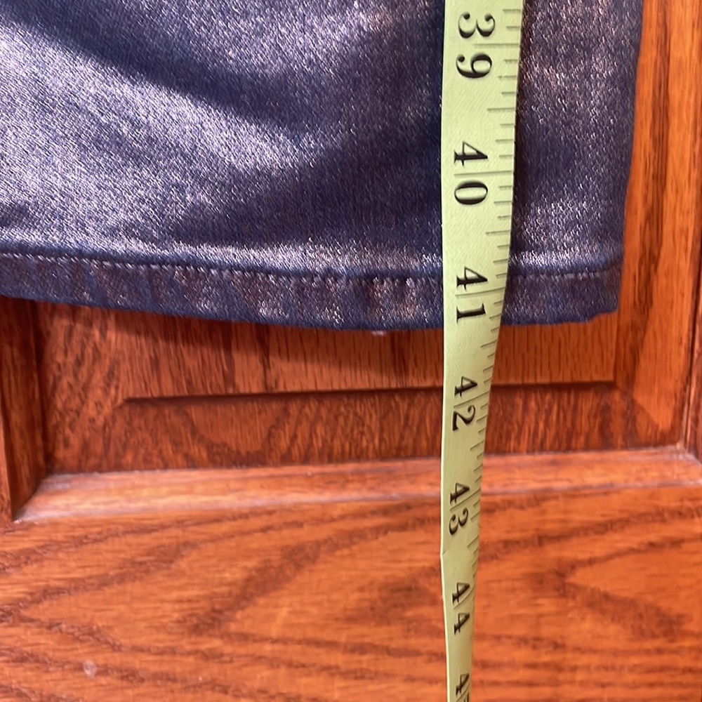 LANDS END 8 tall coated BLUE jeans 5 pocket high rise NWOT slim - Picture 12 of 14